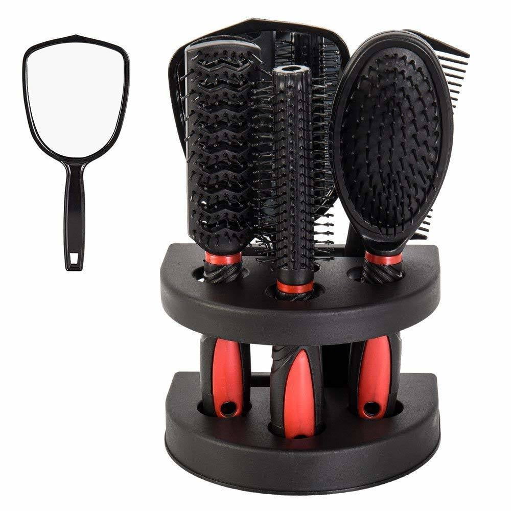 JUNQI 5Pcs Hair Brush and Comb Set for Women and Men JUNQI 5Pcs Hair Brush and Comb Set for Women and Men