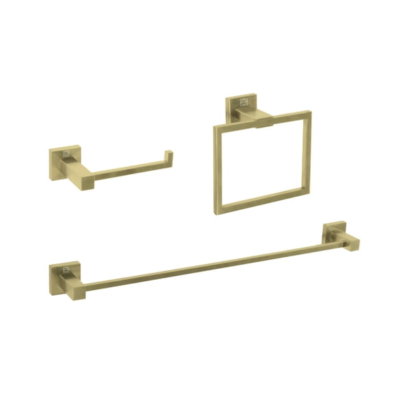 Isla 3-Piece Bathroom Hardware Set in Brushed Gold