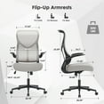 thumbnail image 3 of edx Office Chair, Ergonomic Home Office Desk Chairs, Computer Chair with Comfortable Armrests, Mesh Desk Chairs with Wheels, Gray, 3 of 8
