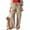 Beige women wide leg trousers with pockets a1, variant on Cagogo Women's Wide Leg Elastic Waist Trousers with Pockets Casual Loose Long Pants Lounge Work Trousers Summer Beachwear Clothes, Light Blue S