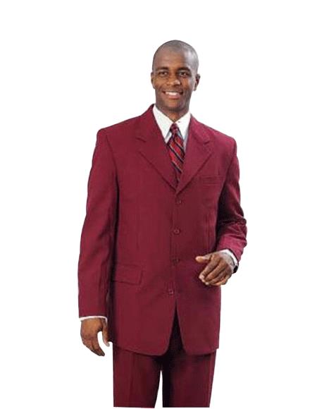 2 Button Wine Burgundy ~ Maroon Suit ~ Wine Color Mens Fashion 2 Piece Cheap Priced Business Suits Clearance Sale For Men (Not Long) - image 1 of 1