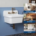 thumbnail image 5 of QinaQin 30 x 20 Inch Utility Sink,Ceramic Laundry Sink with High Backsplash,Wall Mount for Washing Room,Bathroom,White, 5 of 6