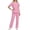 Pink, variant on Busydd Scrub Sets for Woman Casual V Neck Short Sleeve Scrub Top and Elastic Waist Pants Solid Color 2 Piece Womens Scrubs Set with Pockets