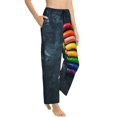 thumbnail image 6 of Salouo Rainbow Sausages On Dark Slate Print Women's Pajama Pants Casual Loose Sweatpants PJs Flowy Pants Drawstring Palazzo for Women Wide Leg Pants Lounge Pajama -XX-Large, 6 of 8