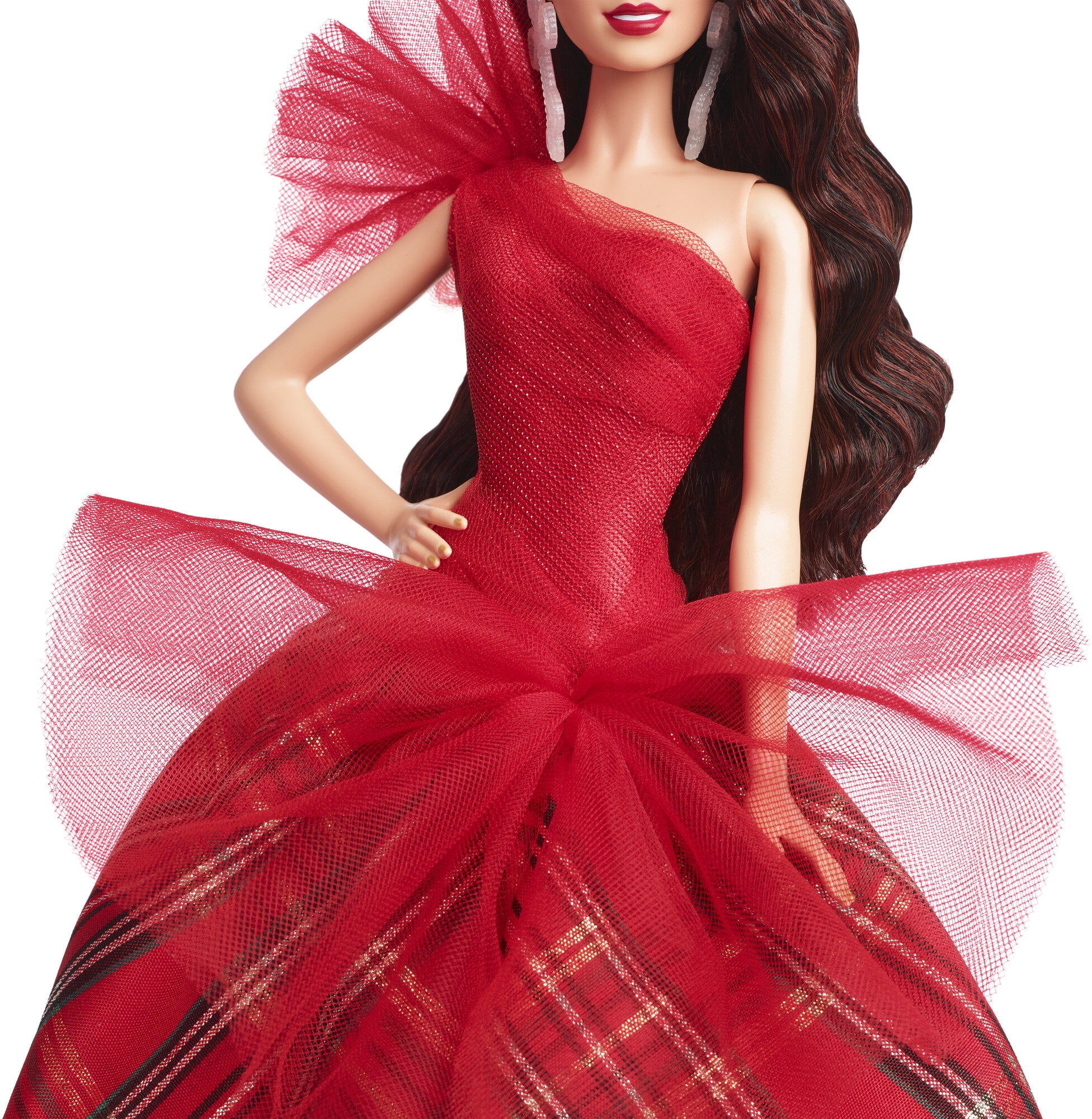 Barbie 2024 Holiday Barbie Dolls, Seasonal Collector Gift, Barbie Signature, Plaid Gown with Red Bow