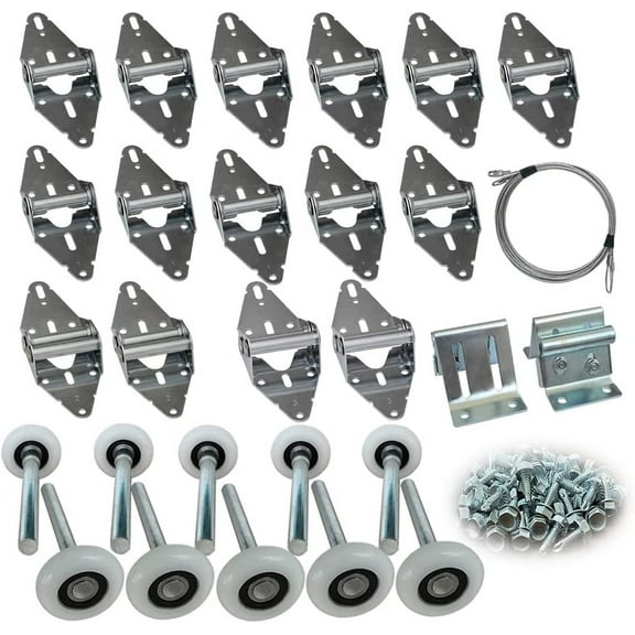 Surpass Garage Door Hardware Kit with Smooth Quiet Rollers 10 Piece Pack