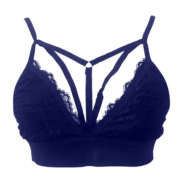 Gibobby traviesa Lencería Sexy Sujetador de ropa interior para mujer Plus SizeSujetador sin mangas ajustable diario(Azul, S)