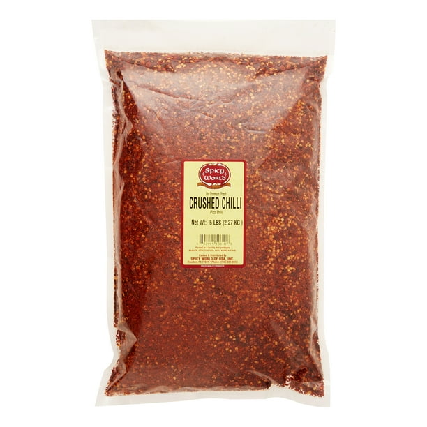 Spicy World Crushed Pepper Chilli Flakes, Red, 5 Lb