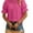 Rose Red, variant on ZOELNIC Womens Tops Summer Loose Crew Neck Eyelet T-Shirts Dressy Casual Ruffle Sleeve Tunic Blouses, L
