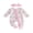 Pink, variant on BemeyourBBs Newborn Baby Girl Duck Goose Outfit Infant Baby Girl Spring Summer Fall Winter Clothes Footed Romper Cute Duck Flower Bow Print Ruffled Trim Zipper Long Sleeve Footie Jumpsuit Headband