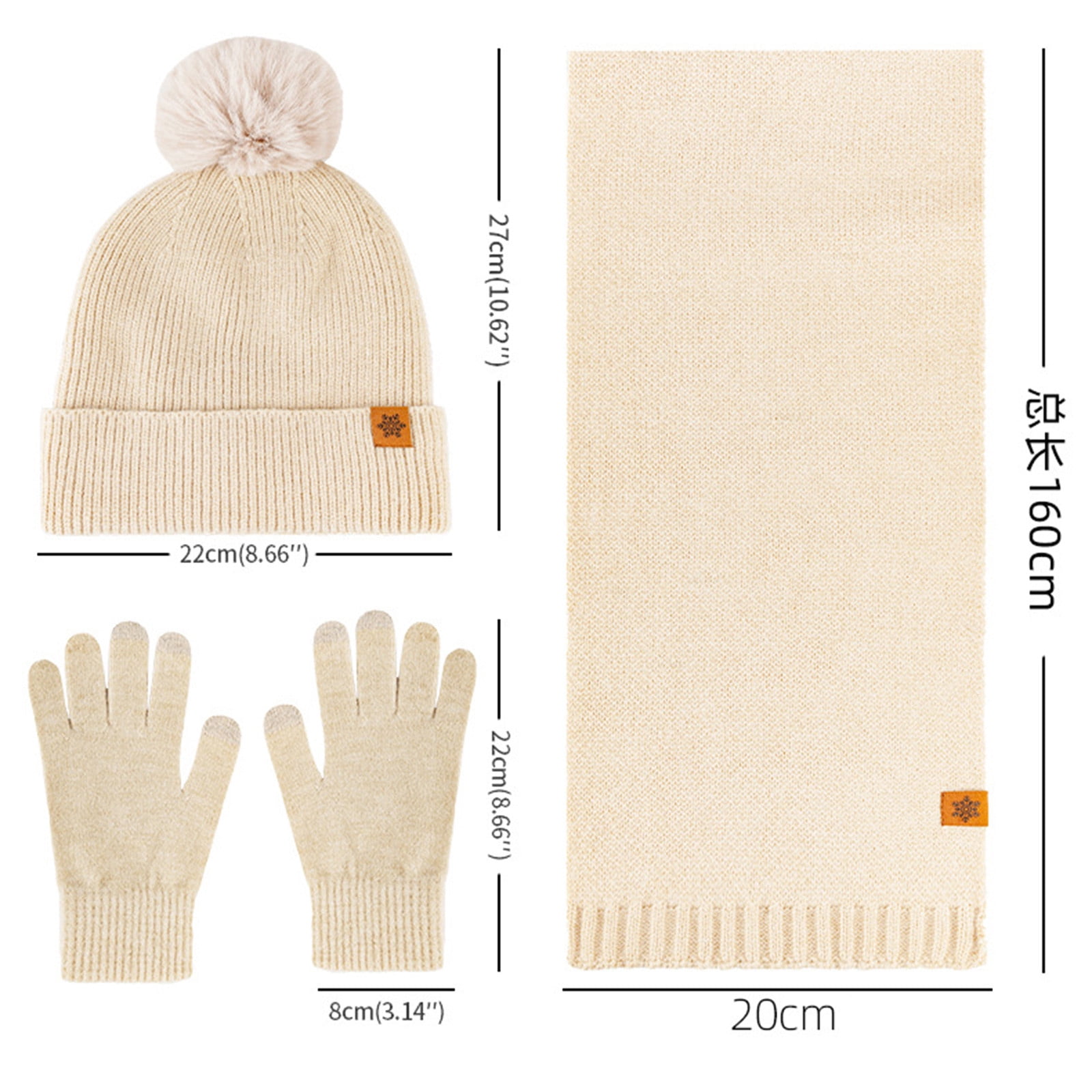 Womens Warm Hat Scarf Gloves Sets 3 PCS Fleece Lined Winter  display picture 1