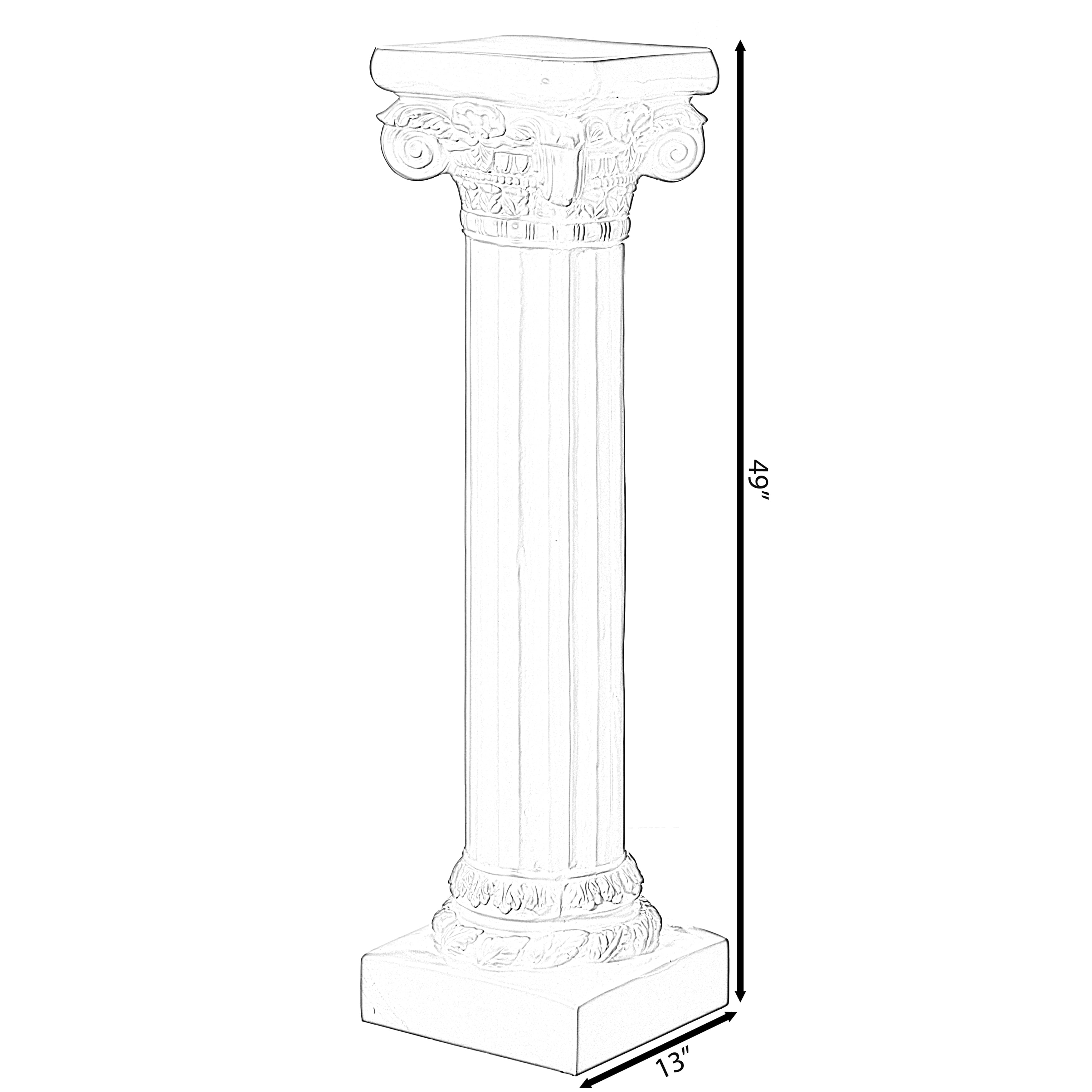 Decorative Modern Fiberglass White Plinth Roman Style Column Ionic