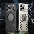 thumbnail image 4 of Case For IPhone 17 Pro Max/17 Pro/17, Minimalist Personality Metal Case Slim Magnetic Stand Cover Hollowing Frameless Shell, 4 of 8