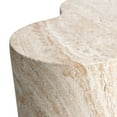 thumbnail image 5 of Clover Travertine Stone Finish Italian Design MgO Side Accent Table, 5 of 11