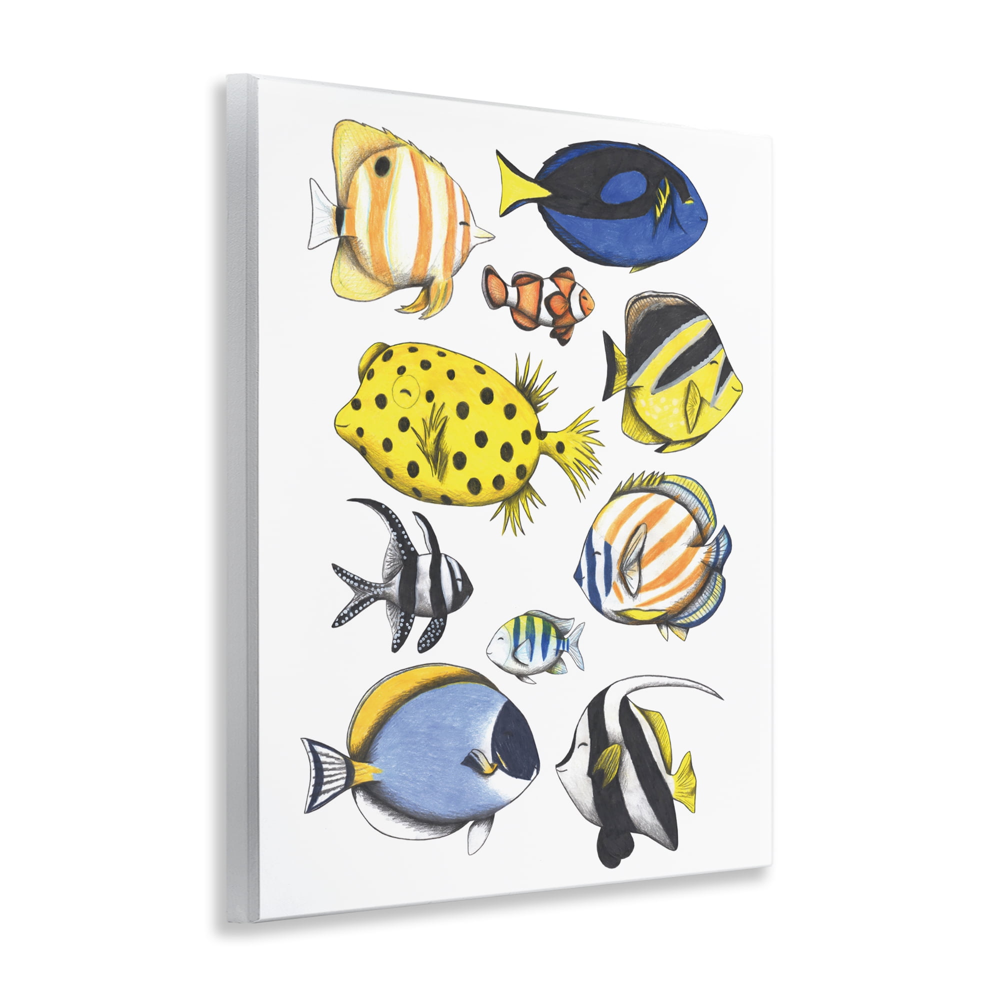 Stupell Industries Aquatic Fishes Collection Wall Plaque Art, design by Cecilia Battaini