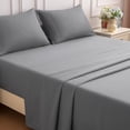 thumbnail image 2 of SLEEP ZONE 85gsm Bed Sheet Set, Microfiber Wrinkle-free Bedding set with 14" Pocket Gray, Queen, 2 of 9