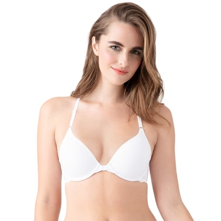 b.tempt'd by Wacoal Women's Inspired Eyelet Front Close Racerback T-Shirt Bra, White, 32C