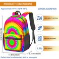 thumbnail image 3 of Pink and Green Tie Dye Pattern 17" Waterproof Oxford School Backpacks for Teens, S-Shape Padded Straps, for School, Travel, Hiking, Camping, 3 of 4