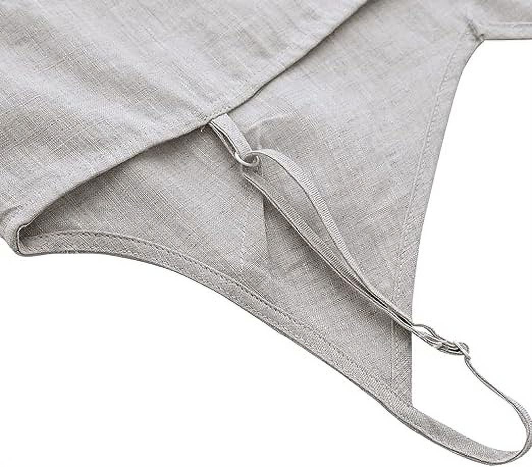Amazhyu 100% Linen V Neck Spaghetti Strap Sleeveless Summer Causal Dresses with Slit for Women