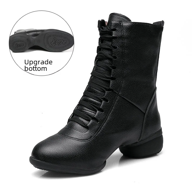 Directamente de fábrica Zapatos de baile cuadrados con suela blanda para las cuatro estaciones Zapatos de baile de marcha militar Botas largas Jazz Latino Moderno
