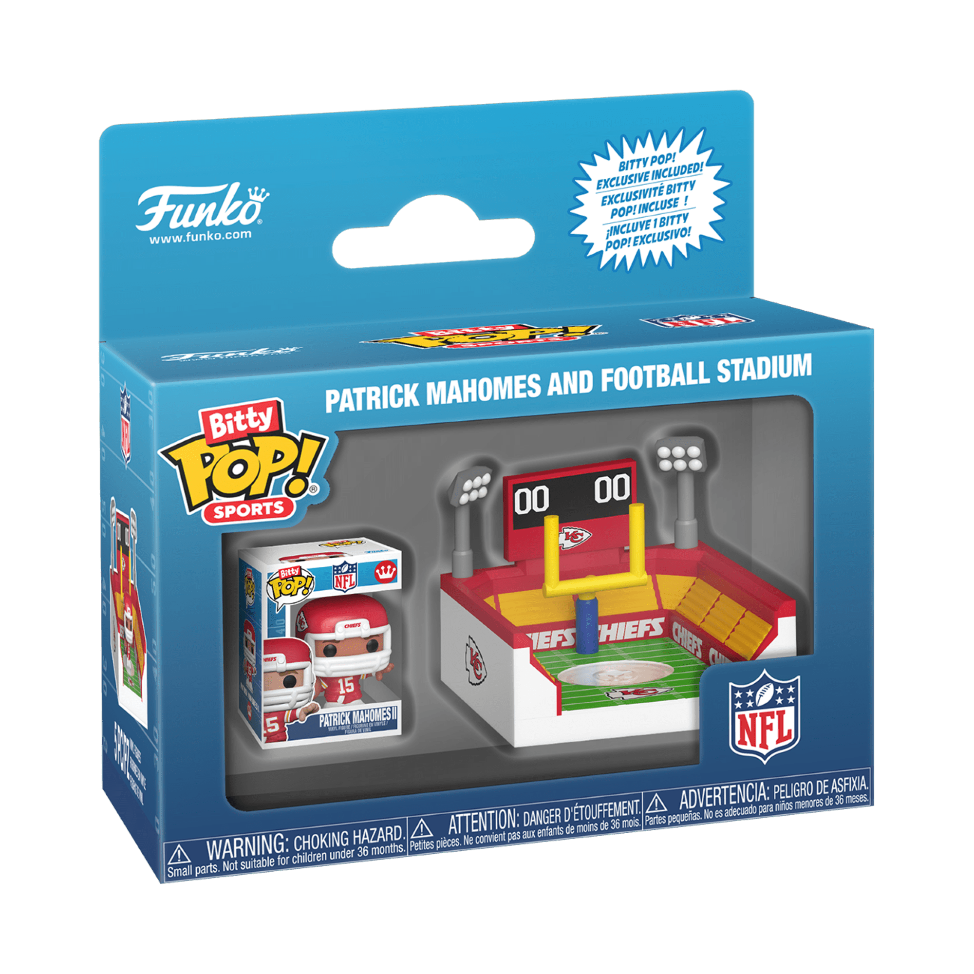 Funko Bitty POP Arena: NFL - Kansas City Chiefs with Patrick Mahomes Collectible Vinyl Mini Figure