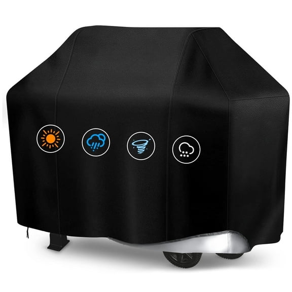 KOYMISKU Grill Cover, 58 inch BBQ Gas Grill Cover for Outdoor Grill – Heavy Duty Waterproof Rip-Proof, Anti-UV Fade Resistant with Adjustable Hem Drawstring