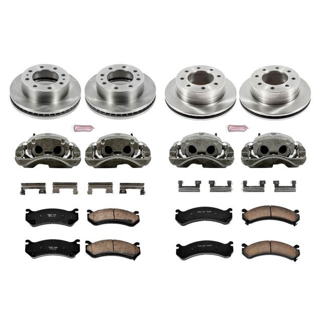 PowerStop Front and Rear Stock Replacement Brake Pad and Rotor Kit with Calipers Fits: CHEVROLET GMC Select Models KCOE4423