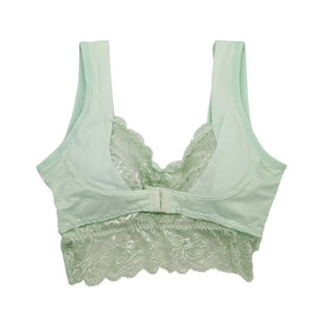 

BIZIZA Women BraComfort Front Closure Push Up Sleeping Lace Plus Size Women s Bralette Green XXXL