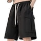thumbnail image 1 of pstuiky Pantalones cortos de gimnasio, Pantalones cortos casuales de moda para hombre, de color sólido, con bolsillos tipo cargo y cintura elástica Pantalones cortos para correr para hombre, 1 of 5
