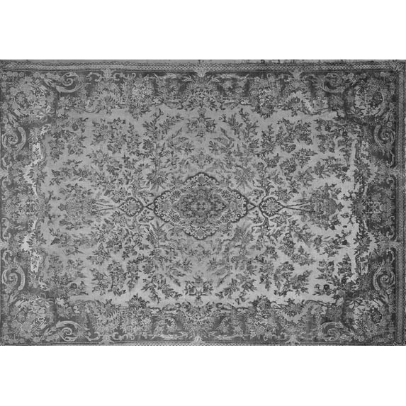 Ahgly Company Indoor Rectangle Medallion Gray Traditional Area Rugs, 2' x 5'