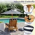 thumbnail image 5 of UBesGoo Toddler Patio Chaise Lounge Chair with Canopy Umbrella, Kids Wooden Sunbed with Cushion for Backyard, Teak Finish & Blue-White Striped Design, 5 of 18