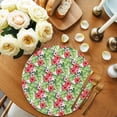 thumbnail image 2 of Tropical Leaves Round Placemats Set of 4 for Dinning Tables,Heat-proof Braided Table Mats 13 Inch,Summer Green Pink Flower Floral Washable Place Mat for Kitchen Restaurant Party Decor Table Setting, 2 of 9