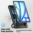 thumbnail image 6 of Shockproof Case for Apple iPad Air 11 Inch M3 M2 2025/2024, Rugged Hybrid Protective Cover with Pencil Holder & Shoulder Strap Kids Friendly Rotating Kickstand Case for iPad Air 11 Inch, Black, 6 of 9