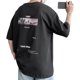 thumbnail image 4 of Hombres Verano Top Media Manga Estampados Frescos Cuello Redondo Suelto Suave Transpirable Hombres Camiseta para Fiesta Salida Escuela Negro XL, 4 of 8