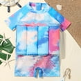 thumbnail image 3 of GYRATEDREAM Baby Toddler Boys Float Suit One Piece Rashguard Cartoon Short Sleeve Zip up Buoyancy Swimsuit 2-9T, 3 of 6