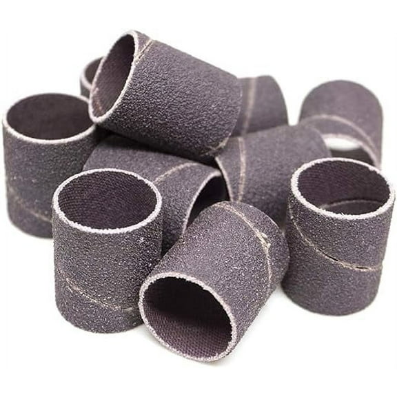 Benchmark Abrasives 3/4” x 1” Aluminum Oxide Abrasive Spiral Bands for Rotary Tools, Drum Sleeves for Sanding Deburring Blending Polishing on Metals Plastic Wood Rubber (10 Pack) - 80 Grit