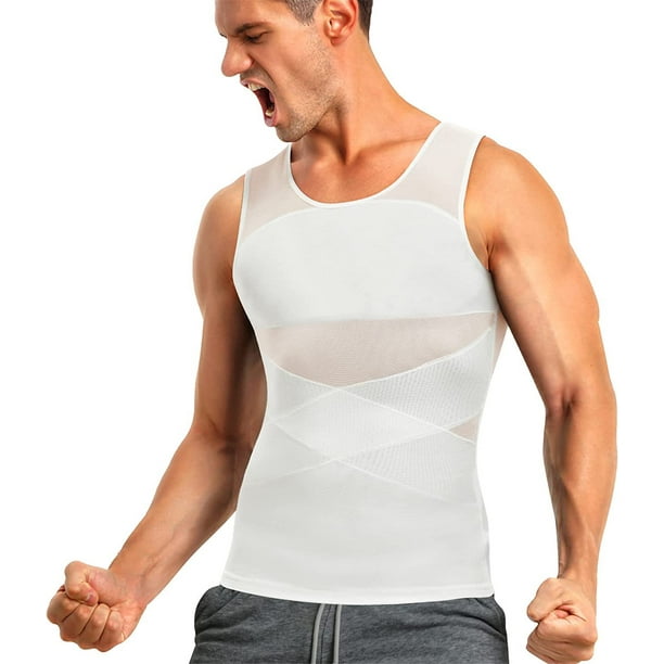 Ropa moldeadora de cuerpo para hombres, malla transpirable, moldeadora abdominal, moldeadora de vientre, moldeadora de pecho, moldeadora de espalda, chaleco de entrenamiento físico ajustado