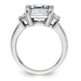 thumbnail image 2 of 14K White Gold Ring Band Moissanite Octagon Emerald Baguette, Size 6, 2 of 7