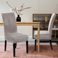 thumbnail image 1 of Velvet Chair Covers for Dining Room Set of 2, Soft Stretch Velvet Chair Slipcovers Removable Chair Protectors Covers,Taupe, 1 of 7