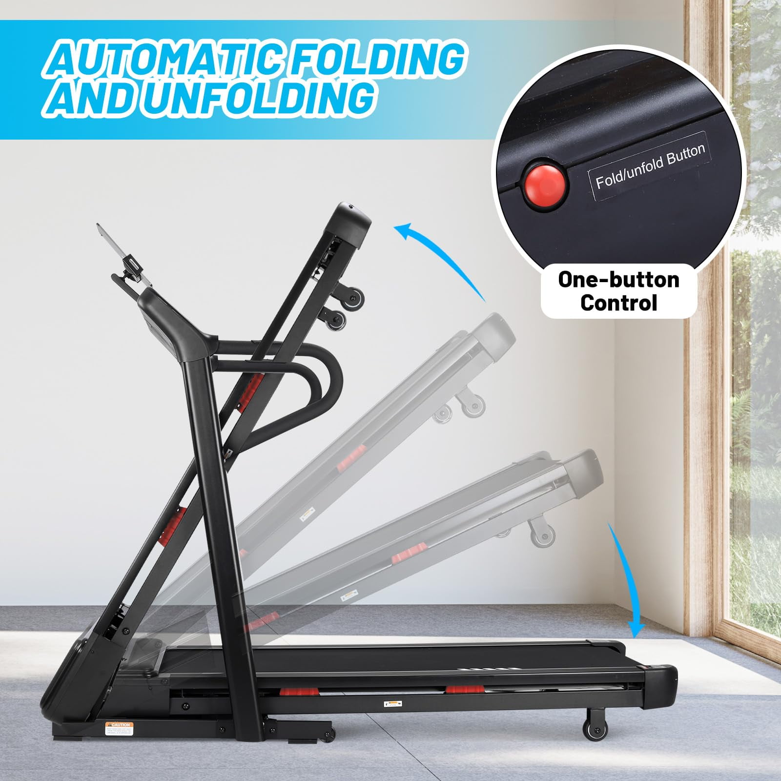 Towallmark 3.5HP Foldable Treadmill with 12% Auto Incline, Foldable Compact Walking Treadmill, Uphill & Downhill Running Mode, 350 LBS Capacity, Slope Range -3 to +15, Speed 1-20 km/H, APP Control