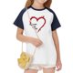 thumbnail image 5 of Blusas y camisas de manga corta con cuello redondo para niños y niñas, blusa de manga corta con estampado de cuello redondo, 5 of 7