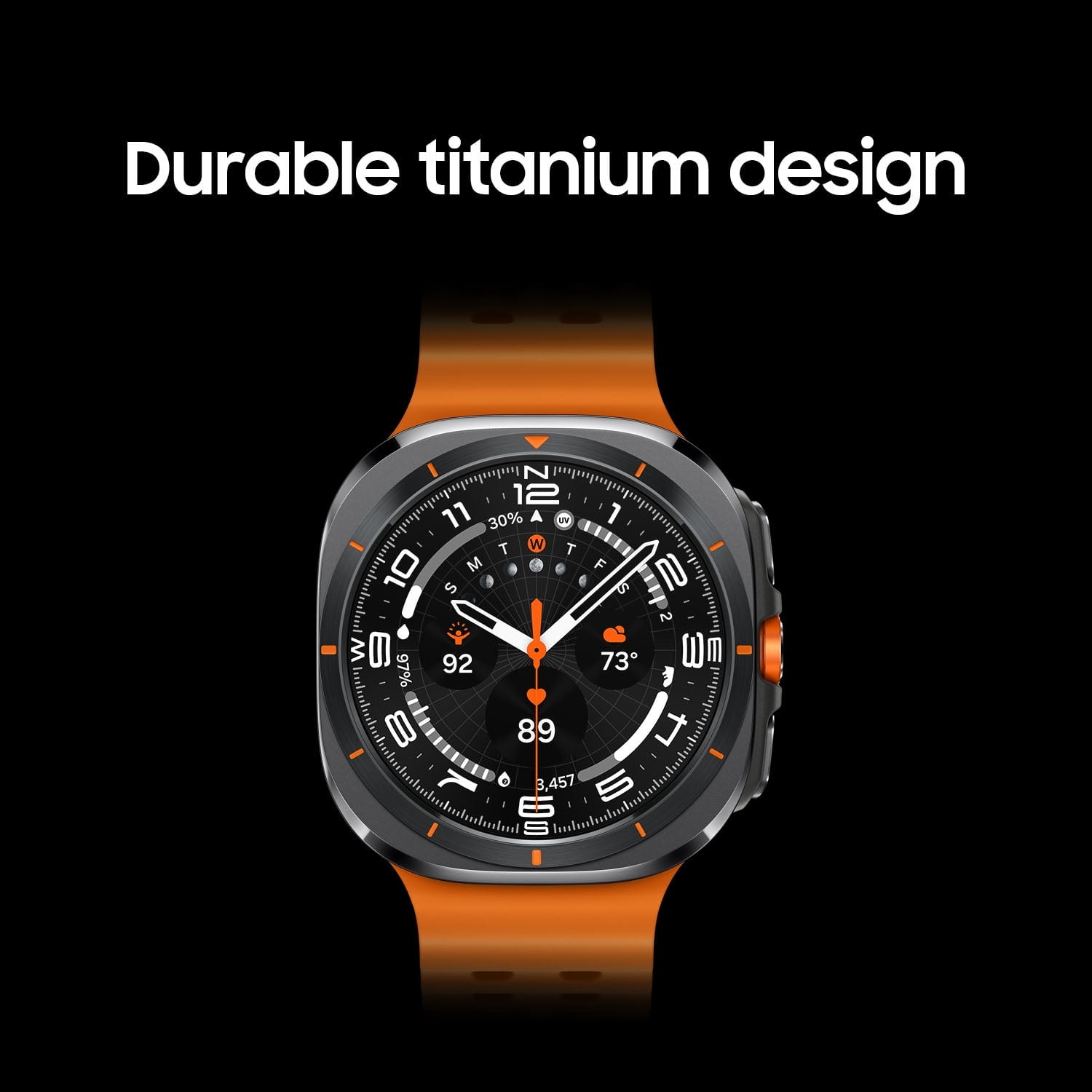 Samsung Galaxy Watch Ultra 47mm Smart Watch, Titanium, LTE (Titanium Silver w/Orange Band)