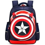 Kids Backpack Children Captain America School Bag Comic Waterproof Book Bag Travel Bag for Boys, Large,Rinder