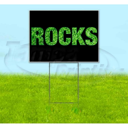 Rocks (18 x 24 ) Yard Sign Includes Metal Step Stake