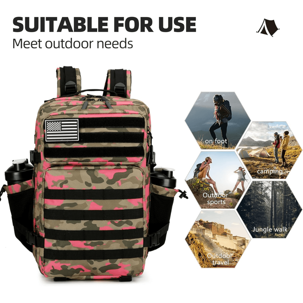 PAKNADA 45L Tactical Backpack,900D Oxford Waterproof Material For Outdoor Hiking Camping & Travel Bag