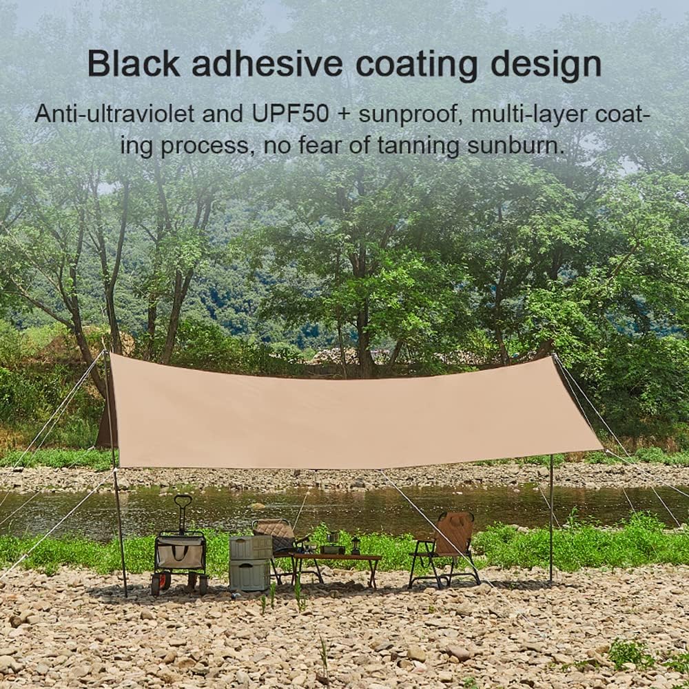 Waterproof Garden Canopy Awning Tent Tarp Sun Shade Cover UV Protective Oxford Cloth Beige