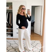 Long Sleeve Pregnancy Shirts Tops Maternity Clothes for Women 3-Pack
