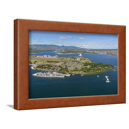 Uss Arizona Uss Missouri - USS Missouri and USS Arizona Memorial, Pearl Harbor, Oahu, Hawaii Framed Print Wall Art By Douglas Peebles