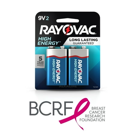 Rayovac High Energy Alkaline, 9V Batteries, 2 Count