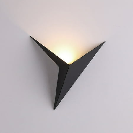

Keyohome Triangular Wall Lamp 3W Minimalist Triangle-shape LED Light Eye-protection Warm Light Nordic Iron Wrought Triangle Lamp